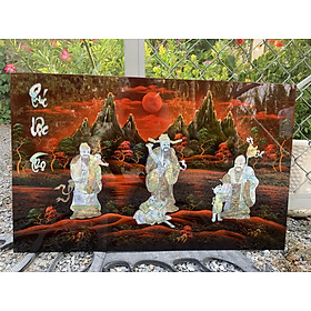 Mua { Siêu sale } Tranh sơn mài Phúc Lộc Thọ cẩn ốc xà cừ cao cấp size 50x80 cm treo tường  trang trí nhà cửa  quà tặng