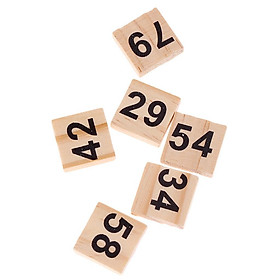100 Pieces Wooden Puzzles Numbers Tiles Black Letters Cube Blocks Embellishments for Crafts