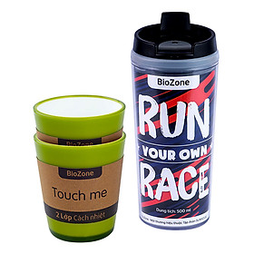 BỘ 3 BÌNH GIỮ NHIỆT VÀ CỐC CÁCH NHIỆT SUNHOUSE BIOZONE KB-CO3P01