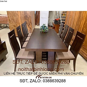 Mua Bàn ăn 8 ghế sồi màu óc chó