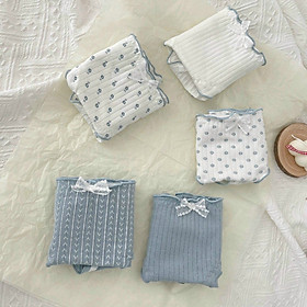 Set 5 quần lót viền xanh dành cho nữ
