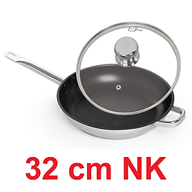 Chảo chống dính và nắp kính Fivestar 32cm tặng 5 muỗng