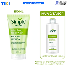Sữa rửa mặt Simple giúp da sạch thoáng…