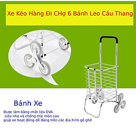 Mua Xe kéo đi chợ leo cầu thang chuyên dụng  xe đi siêu thị 6 bánh cao cấp