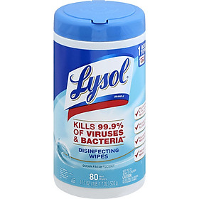 Giấy lau linen kháng khuẩn Lysol Disinfecting Wipes - Hàng nhập khẩu