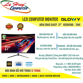 Mua Màn hình máy tính Cong GLOWY GLW27 27inch FullHD 75Hz VGA-HDMI -- hàng chính hãng