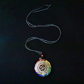Dark Women Necklace Round Crystal Pendant Luminous  Necklace with Chain Gift for Women