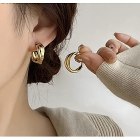 Earring, Bông tai nữ vòng tròn màu vàng