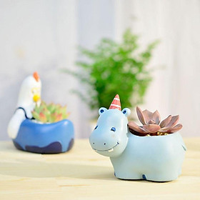 Chậu gốm sứ trồng sen đá, xương rồng, cây mini... - Chậu cây hình động vật dễ thương