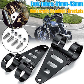 Universal Motorcycle Motorbike Headlight Mounting Bracket Adjuster Black 41-43mm