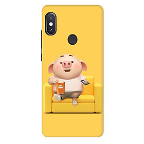 Ốp lưng nhựa cứng nhám dành cho Xiaomi Redmi Note 5 Pro in hình Heo Con Thư Giãn