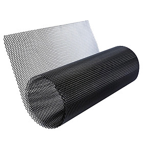 Car Grill Mesh Sheet Black Painted Aluminum Alloy Grille Mesh Roll Automotive Grille Insert Bumper Rhombic Hole Black