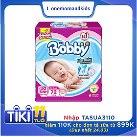 Tã Dán Bobby Sơ Sinh 72 (72 Miếng Size XS)