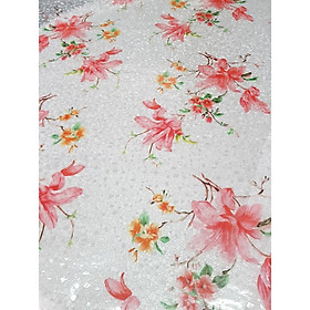 Mua Decal Dán cửa kính 3D hình hoa Màu Cam T050 Khổ 90x100cm trang trí làm mờ cửa