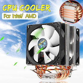 CPU Cooler Computer 2 Cooling Fan Radiator for LGA 775/1151/1155/1156/1366 AMD