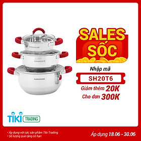 Bộ nồi Inox 3 đáy SUNHOUSE SHG2303MRA