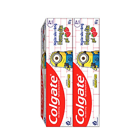 Bộ 2 Kem đánh răng Colgate Minion cho trẻ em hương dâu 80g/tuýp