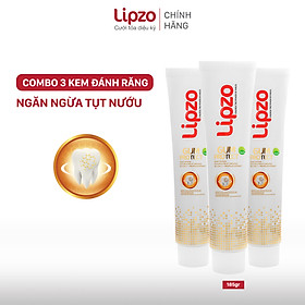 Hình ảnh Combo 3 Kem Đánh Răng Dược Liệu Lipzo Gum Protect Chống Tụt Nướu 185g Ngăn Ngừa Chảy Máu Chân Răng, Khử Khuẩn, Răng Chắc Khỏe