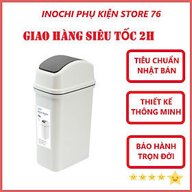 Thùng Rác Nắp Lật Hiro Nhiều Cỡ Bền Đẹp Hàng Xuất Nhật Inochi - Chính Hãng ( tặng kèm khăn lau đa năng pakasa)