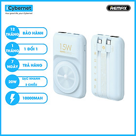 Sạc dự phòng không dây từ tính Remax RPP-281 dung lượng 10000mAh kèm cáp sạc nhanh 2 chiều tiện lợi - Hàng chính hãng