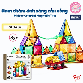 Đồ chơi xếp hình nam châm ánh sáng cầu vồng Mideer Colorful Magnetic Tiles cho bé từ 3 tuổi trở lên