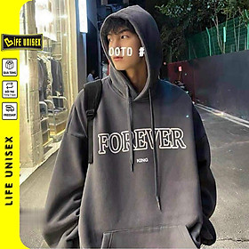 Hình ảnh Áo Khoác Nỉ HOODIE FOR.EVER Nam Nữ, Áo Khoác Form rộng Nỉ Bông Ulzzang Hàn Quốc Đẹp Unisex Unisex