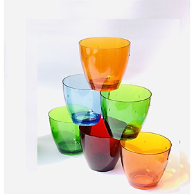 Bộ 6 cốc nhựa Acrylic cap cấp Song Long- Kiểu dáng hiện đại sang trọng- Trộn màu ngẫu nghiên