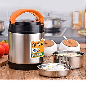 Mua CaMen Hộp Đựng Cơm 1400ML Inox 304 3 ngăn 2 Lớp Chống Tràn Đổ Giữ Nhiệt Trên 6H