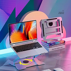 Mua Giá đỡ kệ đỡ laptop đế tản nhiệt máy tính bảng ipad macbook hợp kim nhôm điều chỉnh độ cao xoay 360 độ K40 - HÀNG CHÍNH HÃNG