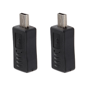 2x Female Micro USB to Male USB Adapter for Digital Cameras MP3 Black