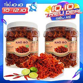 1KG - COMBO 2 HŨ THỊT KHÔ BÒ DẠNG SỢI TÂN LỘC PHÁT - DÙNG TRỘN GỎI