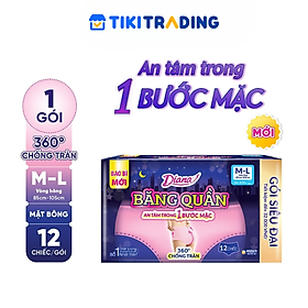 Băng vệ sinh quần Diana chống tràn 360 size M-L (12 miếng/ gói)