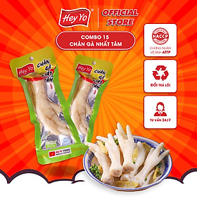 Combo 15 Chân Gà cay Hey Yo Nhất Tâm 40g, chân gà ớt xanh hàng Việt Nam thơm ngon chất lượng