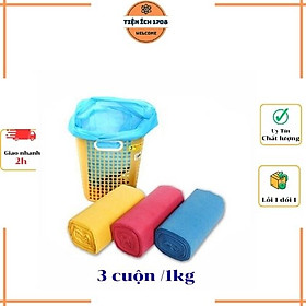TÚI ĐỰNG RÁC MÀU 1KG 3 CUỘN TỰ HỦY - 1kg 3 cuộn size 64 x 78cm