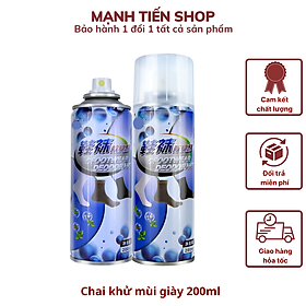Combo chai khử mùi giày 200ml kèm khăn lau giày , công nghệ nano bạc cùng hạt lưu hương độc đáo,mùi thơm dịu nhẹ, khử mùi hiệu quả