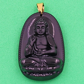 Mặt Phật A Di Đà thạch anh đen 3.6cm - Phật bản mệnh tuổi Tuất, Hợi - mặt phật size nhỏ