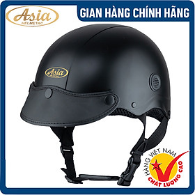 Mũ bảo hiểm 1/2 Asia MT-128B kèm lưỡi trai đen - HÀNG CHÍNH HÃNG, BẢO HÀNH 1 NĂM