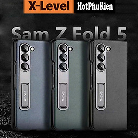 Ốp lưng da kiêm giá đỡ cho Samsung Galaxy Z Fold 5 hiệu X-Level Utmost Plain Series - Chống sốc, chất liệu vải cao cấp, trang bị khả năng chống va đập cực tốt - Hàng nhập khẩu