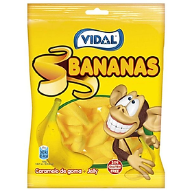 Combo 3 gói Kẹo dẻo Vidal Bananas hình trái chuối 100gr