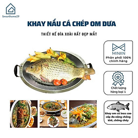 Nồi, Khay Nấu Cá Chép Om Dưa- Nấu Lẩu Hấp Loại To Như Nhà Hàng Rất Tiện Lợi Dụng Cụ Nhà Bếp - Chính Hãng MINIIN -TẶNG GIẤY ĂN CAO CẤP