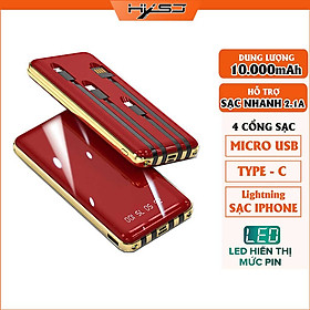 Mua Pin sạc dự phòng HXSJ 10000mAh Hỗ trợ sạc nhanh 2.1A  Tích hợp sẵn 4 đầu sạc chuyên dụng tiện lợi - hàng chính hãng