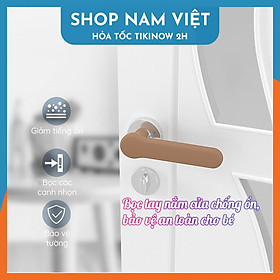 Bọc Tay Nắm Cửa Silicon Bảo Vệ An Toàn Cho Bé - Chính Hãng NAVIVU - Nâu (1 cái)