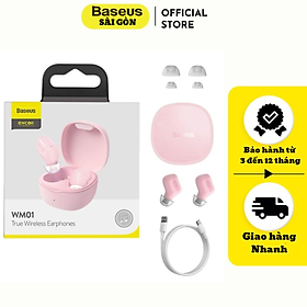 Tai nghe thể thao Bluetooth không dây Baseus Encok True Wireless Earphones WM01 (TWS, Bluetooth 5.0, Stereo Earbuds, Touch Control, Noise Cancelling)- Hàng chính hãng