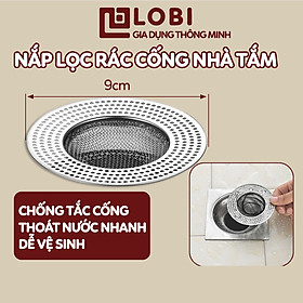 Bịt nắp cống lưới lọc rác inox nhà tắm size 9cm Nắp lọc rác cống phòng tắm nhà vệ sinh