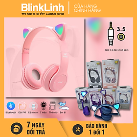 Mua Tai Nghe Mèo Chụp Tai Bluetooth  Ship Hỏa Tốc   Bản quốc tế có cáp 3.5 dài 1m  FM  Khe cắm thẻ nhớ  Phát Sáng Dễ Thương