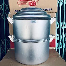 Bộ Nồi Hấp Nhôm 2 Tầng 34cm
