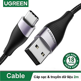 Mua Dây cáp sạc và truyền dữ liệu  dài 0.5-2m UGREEN ED022 cổng USB type C  hỗ trợ sạc nhanh dòng 3A  vỏ bện nylon - Hàng nhập khẩu chính hãng