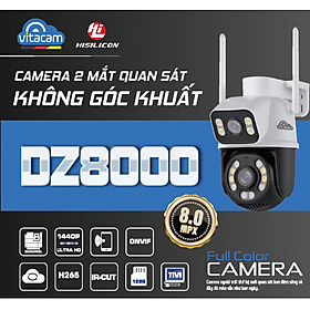 Mua Camera Wifi Vitacam 2 Mắt DZ8000 8MP  Xem 2 Màn Hình Cùng Lúc  Xoay 360 Siêu Nét  đàm thoại 2 chiều - Hàng chính hãng
