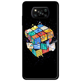 Ốp lưng dành cho Xiaomi Poco X3 mẫu Rubik Vũ Trụ