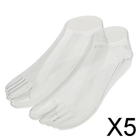 5x1Pair Female Feet Mannequin Foot Thong Style Sandal Sock Display Model Clear
